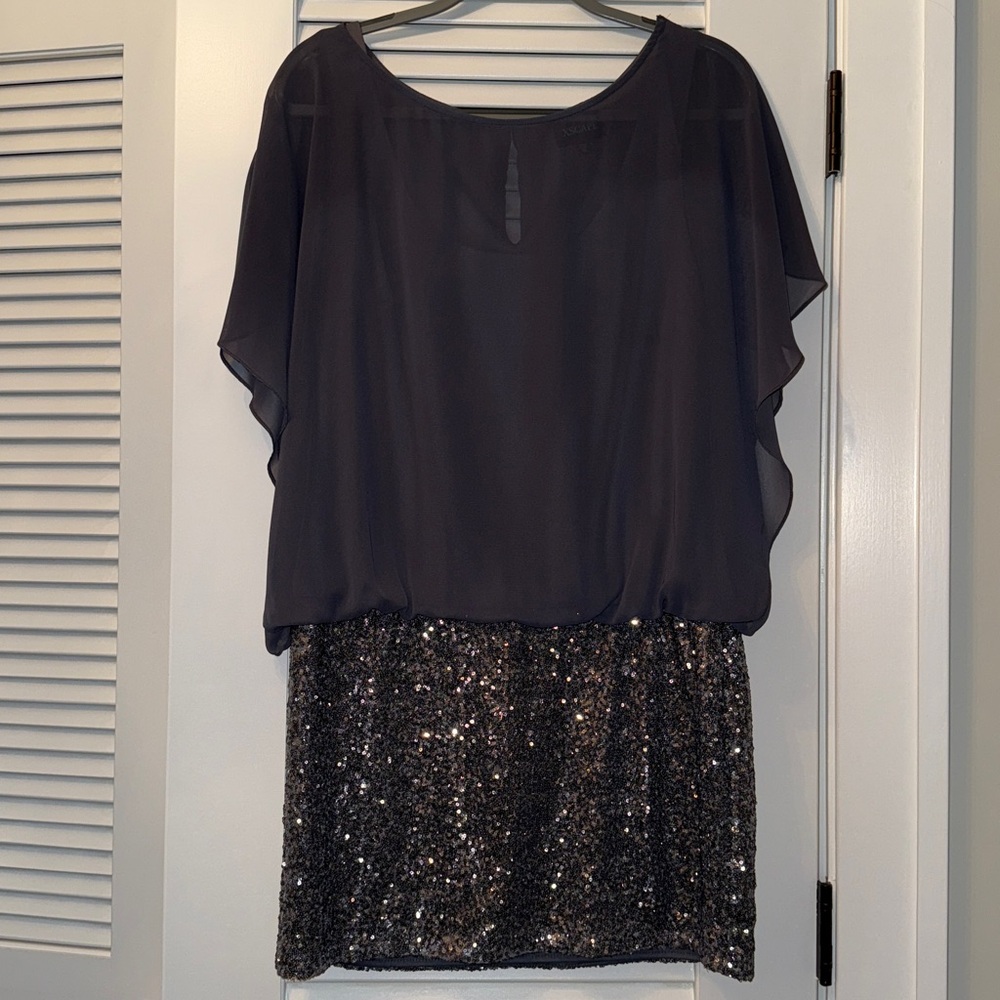 Xscape Chiffon and Sequin Mini Dress